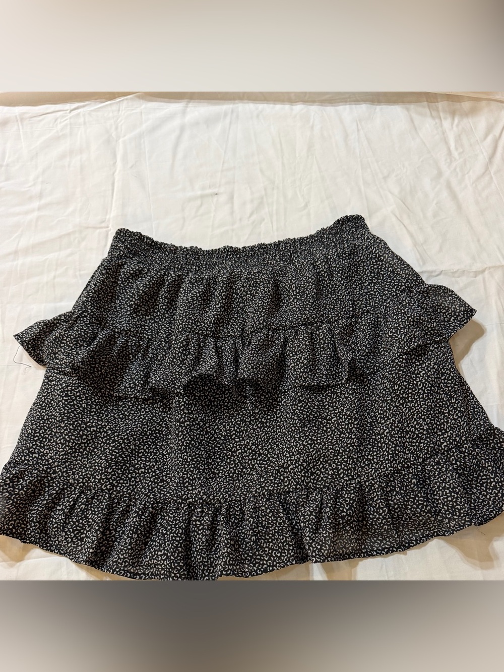 Altar'd State Black Mini Skirt with White Speckle Print